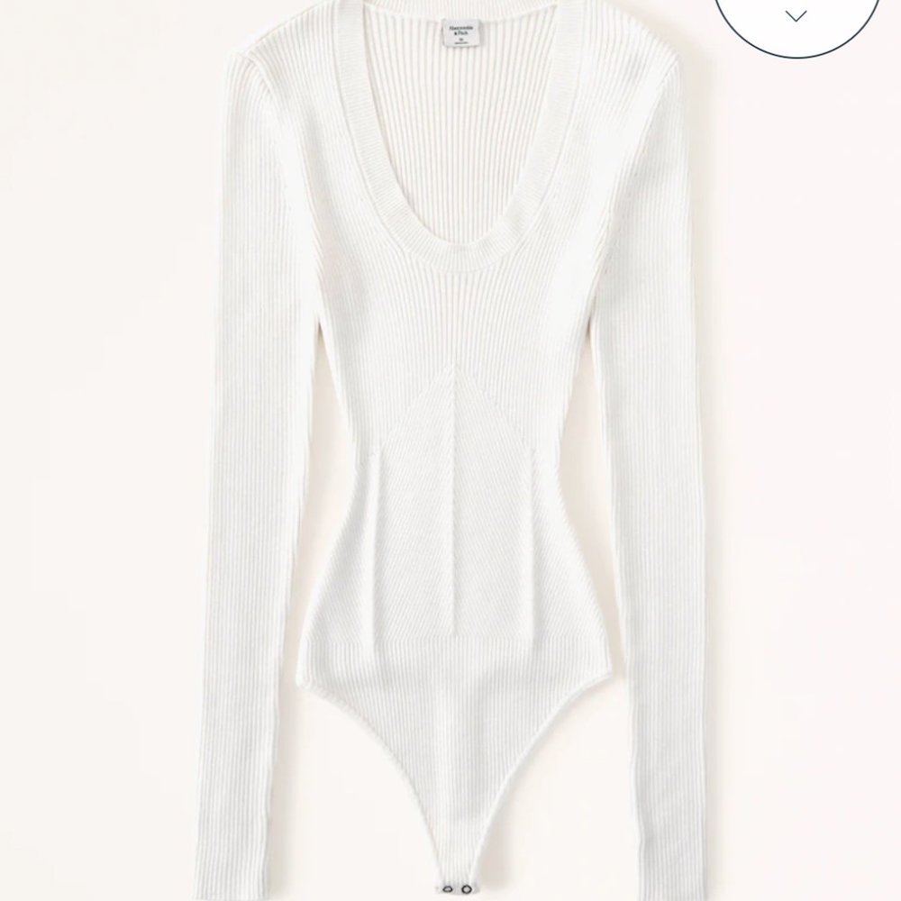 Abercrombie Scoopneck Sweater Bodysuit in White